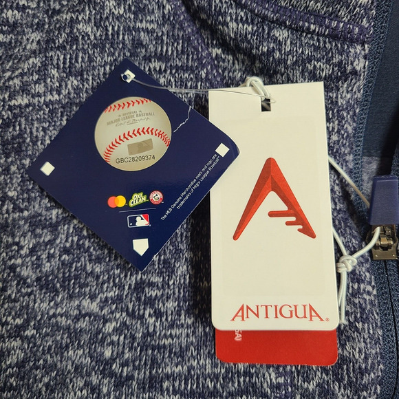 Atlanta Braves MLB Quarter Zip Sweater Pullover Men's Size Small Navy Blue - Picture 9 of 10